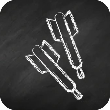 Icon Darts. related to Sports Equipment symbol. chalk style. simple design editable. simple illustrationのイラスト素材