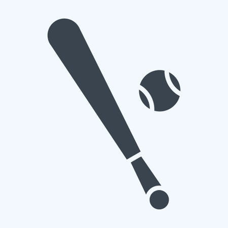 Icon Bat. related to Sports Equipment symbol. glyph style. simple design editable. simple illustrationのイラスト素材
