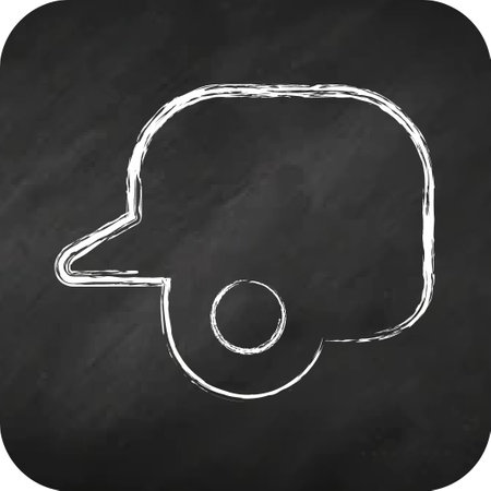 Icon Batting Helmet. related to Sports Equipment symbol. chalk style. simple design editable. simple illustrationのイラスト素材