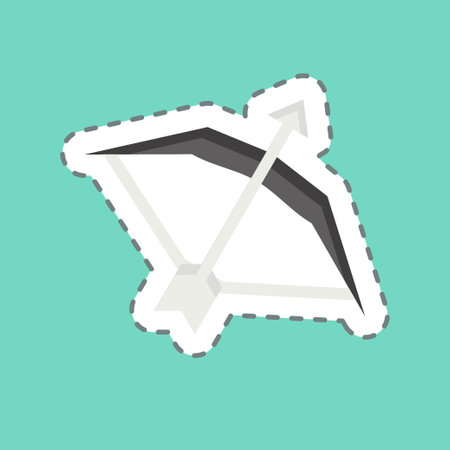 Sticker line cut ARC. related to Sports Equipment symbol. simple design editable. simple illustrationのイラスト素材