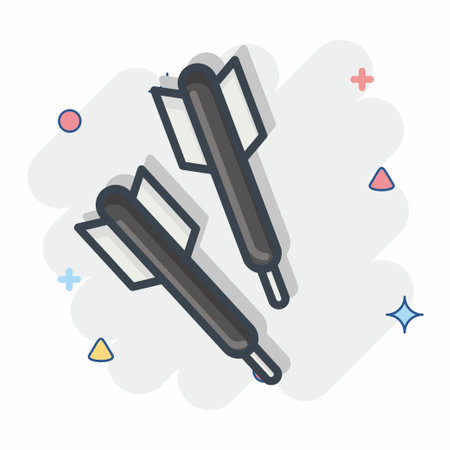Icon Darts. related to Sports Equipment symbol. comic style. simple design editable. simple illustrationのイラスト素材