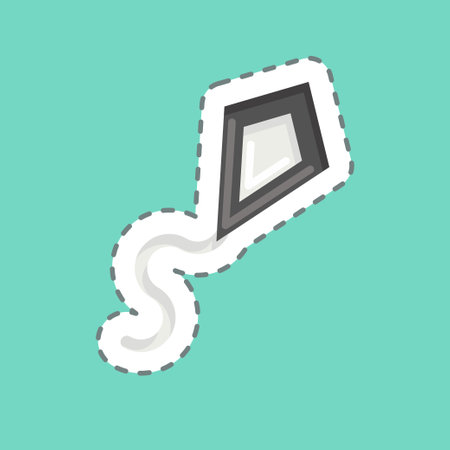Sticker line cut Kite. related to Sports Equipment symbol. simple design editable. simple illustrationのイラスト素材