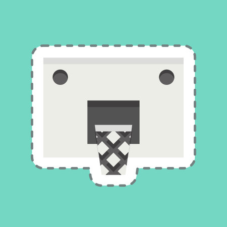 Sticker line cut Basket. related to Sports Equipment symbol. simple design editable. simple illustrationのイラスト素材