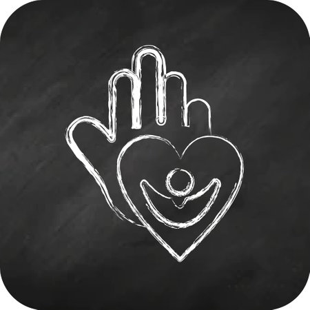 Icon Caring For People. related to Psychological symbol. chalk style. simple illustration. emotions, empathy, assistanceのイラスト素材