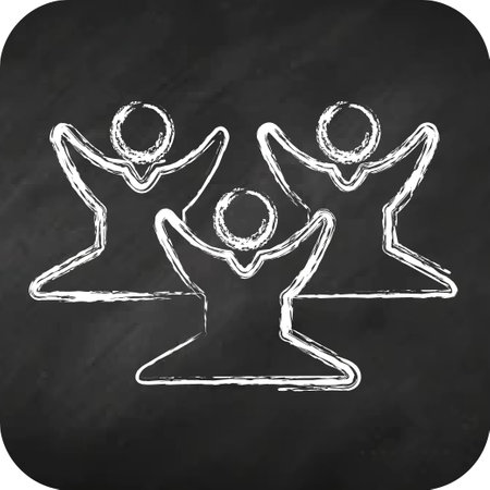 Icon Meditation Training. related to Psychological symbol. chalk style. simple illustration. emotions, empathy, assistanceのイラスト素材