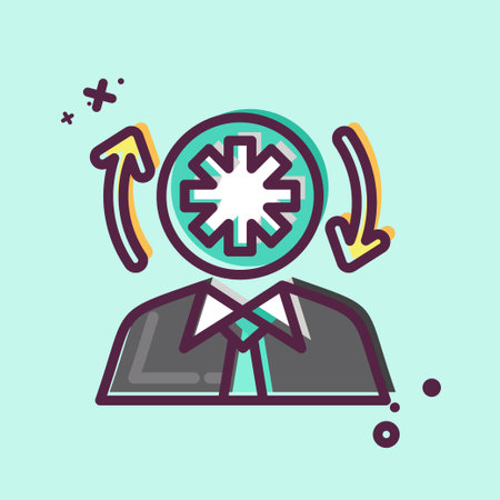 Icon Faster Thinking. related to Psychological symbol. MBE style. simple illustration. emotions, empathy, assistanceのイラスト素材