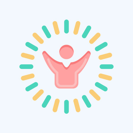Icon Optimism and Happines. related to Psychological symbol. flat style. simple illustration. emotions, empathy, assistanceのイラスト素材