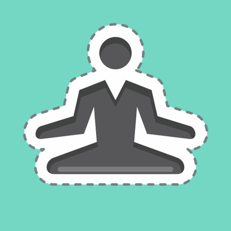 Sticker line cut Stress Relief. related to Psychological symbol. simple illustration. emotions, empathy, assistanceのイラスト素材