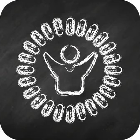 Icon Optimism and Happines. related to Psychological symbol. chalk style. simple illustration. emotions, empathy, assistanceのイラスト素材