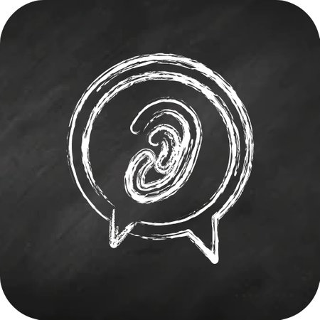 Icon Listen to Others. related to Psychological symbol. chalk style. simple illustration. emotions, empathy, assistanceのイラスト素材