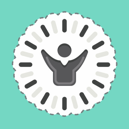 Sticker line cut Optimism and Happines. related to Psychological symbol. simple illustration. emotions, empathy, assistanceのイラスト素材