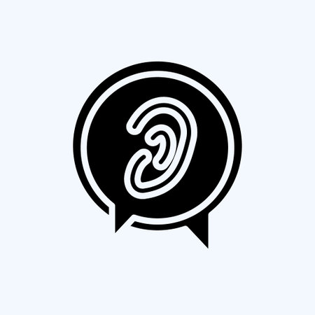 Icon Listen to Others. related to Psychological symbol. glyph style. simple illustration. emotions, empathy, assistanceのイラスト素材