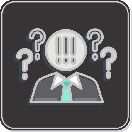 Icon Critical Thinking. related to Psychological symbol. Glossy Style. simple illustration. emotions, empathy, assistanceのイラスト素材