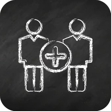 Icon Better Communication. related to Psychological symbol. chalk style. simple illustration. emotions, empathy, assistanceのイラスト素材