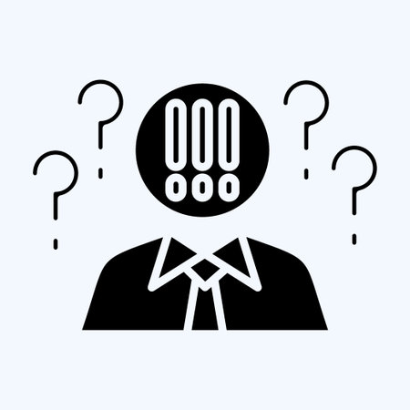 Icon Critical Thinking. related to Psychological symbol. glyph style. simple illustration. emotions, empathy, assistanceのイラスト素材