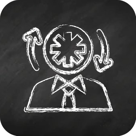 Icon Faster Thinking. related to Psychological symbol. chalk style. simple illustration. emotions, empathy, assistanceのイラスト素材