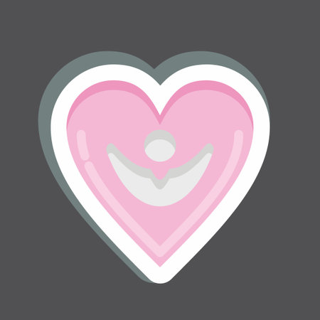 Sticker Happiness. related to Psychological symbol. simple illustration. emotions, empathy, assistanceのイラスト素材