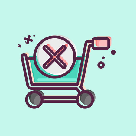 Icon Delete Cart. related to Online Store symbol. MBE style. simple illustration. shopのイラスト素材