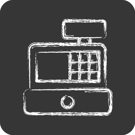 Icon Cash Register. related to Online Store symbol. chalk style. simple illustration. shopのイラスト素材