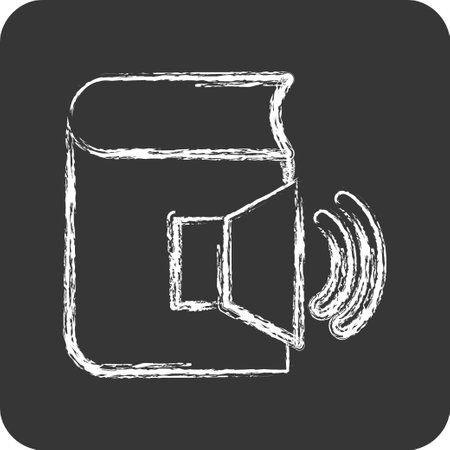 Icon Audio Book. related to Education symbol. chalk style. simple design editable. simple illustrationのイラスト素材