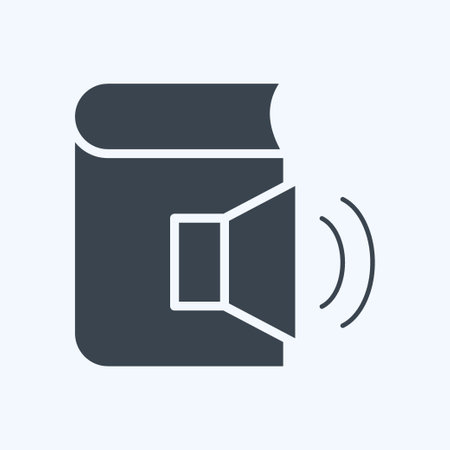 Icon Audio Book. related to Education symbol. glyph style. simple design editable. simple illustrationのイラスト素材