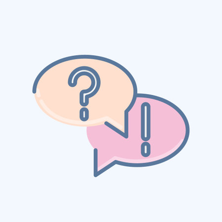 Icon Question and Answer. related to Education symbol. doodle style. simple design editable. simple illustrationのイラスト素材