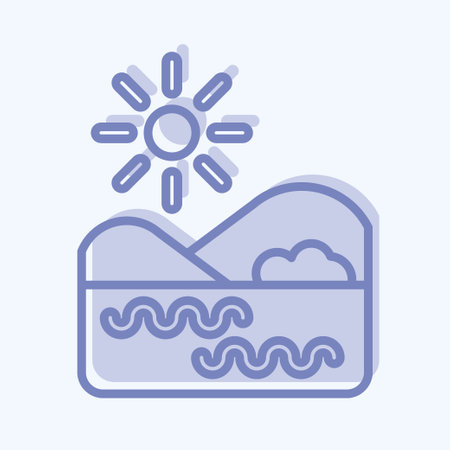 Icon Lake. related to Environment symbol. two tone style. simple illustration. conservation. earth. cleanのイラスト素材