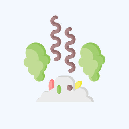 Icon Trash pollution. related to Environment symbol. flat style. simple illustration. conservation. earth. cleanのイラスト素材