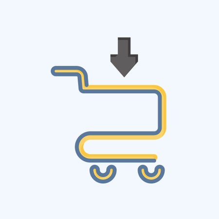 Icon Add to Cart. related to Contactless symbol. Doodle Style. simple design editable. simple illustrationのイラスト素材