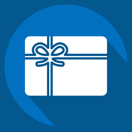 Icon Gift Card. related to Contactless symbol. Long Shadow Style. simple design editable. simple illustrationのイラスト素材