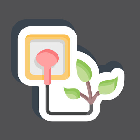 Sticker Green Energy. related to Environment symbol. simple illustration. conservation. earth. cleanのイラスト素材