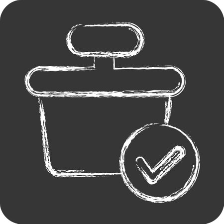 Icon Verification. related to Contactless symbol. Chalk Style. simple design editable. simple illustrationのイラスト素材
