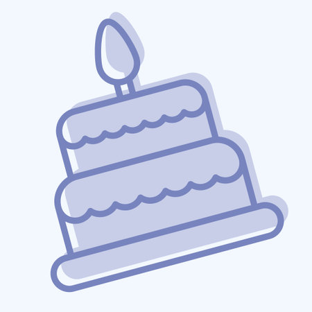 Icon Cake. related to Family symbol. Line Style. simple design editable. simple illustrationのイラスト素材