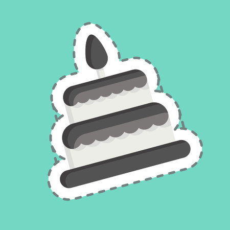 Icon Cake. related to Family symbol. Chalk Style. simple design editable. simple illustrationのイラスト素材