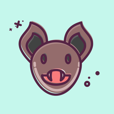 Icon Bat. related to Animal Head symbol. simple design editable. simple illustrationのイラスト素材
