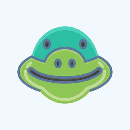 Icon Turtle. related to Animal Head symbol. simple design editable. simple illustrationのイラスト素材
