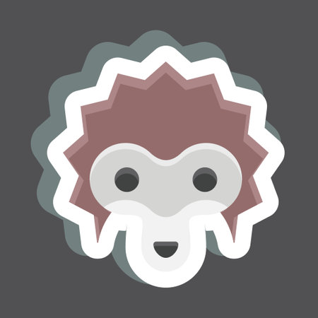 Icon hedgehog. related to Animal Head symbol. simple design editable. simple illustrationのイラスト素材