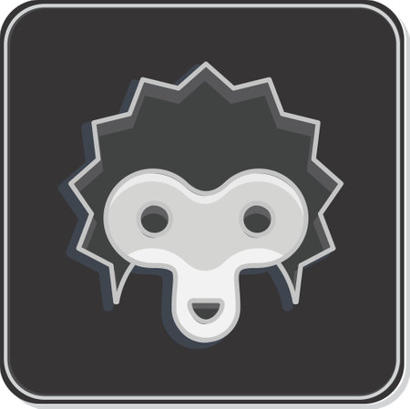 Icon hedgehog. related to Animal Head symbol. simple design editable. simple illustrationのイラスト素材