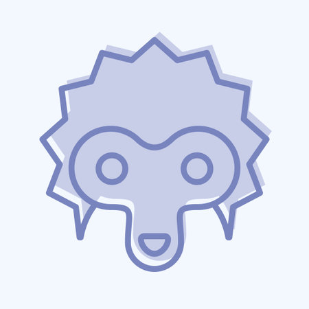 Icon hedgehog. related to Animal Head symbol. simple design editable. simple illustrationのイラスト素材
