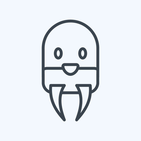 Icon Wairus. related to Animal Head symbol. simple design editable. simple illustrationのイラスト素材