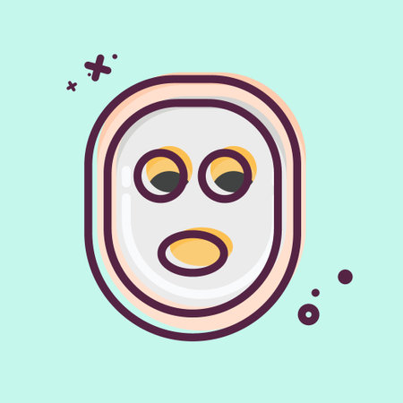 Icon Facial Mask. related to Barbershop symbol. Beauty Saloon. simple illustrationのイラスト素材