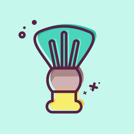 Icon Shaving Brush. related to Barbershop symbol. Beauty Saloon. simple illustrationのイラスト素材