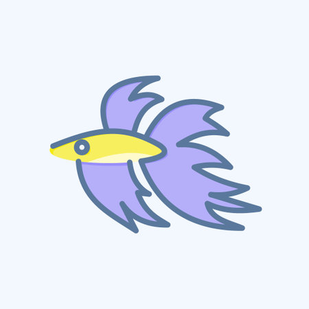 Icon Betta Fish. related to Domestic Animals symbol. simple design editable. simple illustrationのイラスト素材