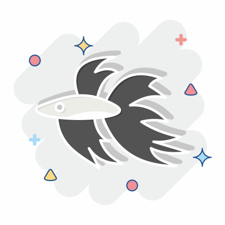 Icon Betta Fish. related to Domestic Animals symbol. simple design editable. simple illustrationのイラスト素材