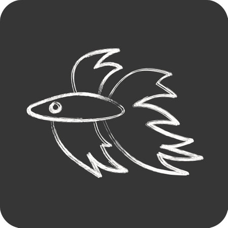Icon Betta Fish. related to Domestic Animals symbol. simple design editable. simple illustrationのイラスト素材