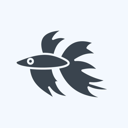 Icon Betta Fish. related to Domestic Animals symbol. simple design editable. simple illustrationのイラスト素材