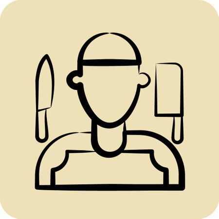 Icon Butcher. related to Eid Al Adha symbol. glyph style. simple design editable. simple illustrationのイラスト素材