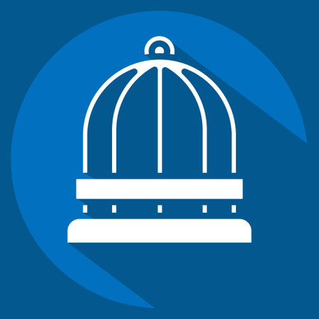 Icon Bird Cage. related to Decoration symbol. long shadow style. simple design editable. simple illustrationのイラスト素材