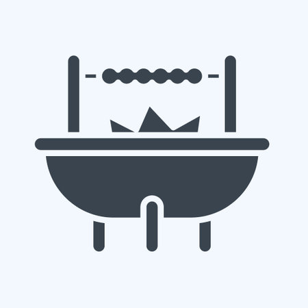 Icon Barbeque. related to Eid Al Adha symbol. glyph style. simple design editable. simple illustrationのイラスト素材