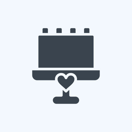 Icon Cake. related to Decoration symbol. glyph style. simple design editable. simple illustrationのイラスト素材
